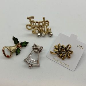 Lot of Christmas bells pin/brooches #christmaspins